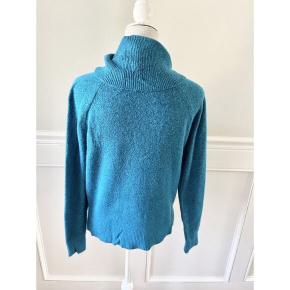 Loft S Blue Cowl Neck Fuzzy Sweater - Picture 4 of 6